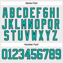 Загрузить изображение в средство просмотра галереи, Custom White Aqua-Black Hockey Lace Neck Jersey