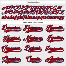 Laden Sie das Bild in den Galerie-Viewer, Custom White Red-Navy Hockey Lace Neck Jersey