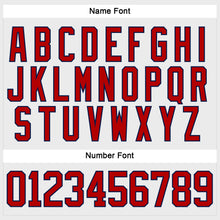 Laden Sie das Bild in den Galerie-Viewer, Custom White Red-Navy Hockey Lace Neck Jersey