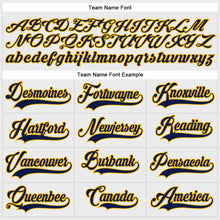 Загрузить изображение в средство просмотра галереи, Custom White Navy-Gold Hockey Lace Neck Jersey