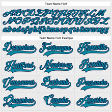 Charger l'image dans la galerie, Custom White Teal-Navy Hockey Lace Neck Jersey