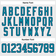 Charger l'image dans la galerie, Custom White Teal-Navy Hockey Lace Neck Jersey