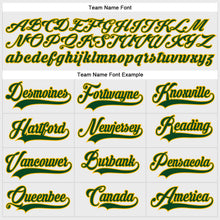 Charger l'image dans la galerie, Custom White Green-Gold Hockey Lace Neck Jersey