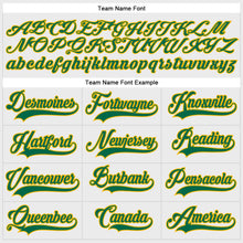 Charger l'image dans la galerie, Custom White Kelly Green-Gold Hockey Lace Neck Jersey