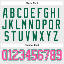 Загрузить изображение в средство просмотра галереи, Custom White Pink-Kelly Green Hockey Lace Neck Jersey