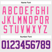 Charger l'image dans la galerie, Custom White Purple-Pink Hockey Lace Neck Jersey