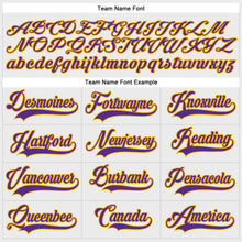 Загрузить изображение в средство просмотра галереи, Custom White Purple-Gold Hockey Lace Neck Jersey