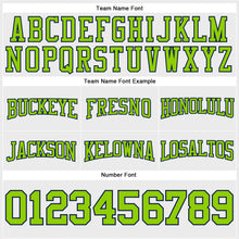 Laden Sie das Bild in den Galerie-Viewer, Custom Stitched White Neon Green-Navy Football Pullover Sweatshirt Hoodie