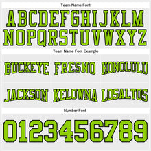 Laden Sie das Bild in den Galerie-Viewer, Custom Stitched White Neon Green-Black Football Pullover Sweatshirt Hoodie