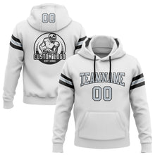 Загрузить изображение в средство просмотра галереи, Custom Stitched White Silver-Black Football Pullover Sweatshirt Hoodie