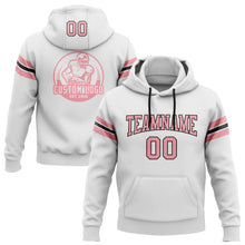 Загрузить изображение в средство просмотра галереи, Custom Stitched White Medium Pink-Black Football Pullover Sweatshirt Hoodie