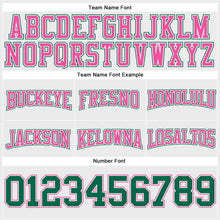 Load image into Gallery viewer, Custom Stitched White Kelly Green-Pink Football Pullover Sweatshirt Hoodie
