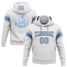 Charger l'image dans la galerie, Custom Stitched White Light Blue-Steel Gray Football Pullover Sweatshirt Hoodie