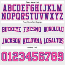 Laden Sie das Bild in den Galerie-Viewer, Custom Stitched White Pink-Purple Football Pullover Sweatshirt Hoodie