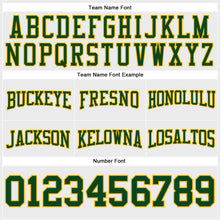 Laden Sie das Bild in den Galerie-Viewer, Custom Stitched White Green-Gold Football Pullover Sweatshirt Hoodie