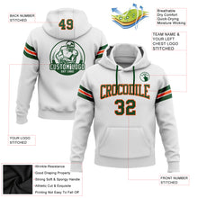 Laden Sie das Bild in den Galerie-Viewer, Custom Stitched White Green-Orange Football Pullover Sweatshirt Hoodie