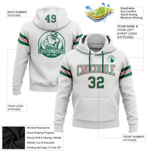 Load image into Gallery viewer, Custom Stitched White Kelly Green-Medium Pink Football Pullover Sweatshirt Hoodie