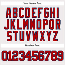 Laden Sie das Bild in den Galerie-Viewer, Custom White Red-Navy Authentic Baseball Jersey