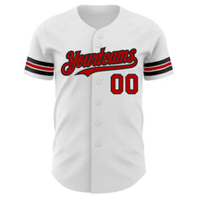 Laden Sie das Bild in den Galerie-Viewer, Custom White Red-Black Authentic Baseball Jersey
