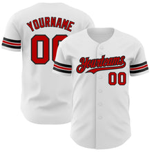 Laden Sie das Bild in den Galerie-Viewer, Custom White Red-Black Authentic Baseball Jersey