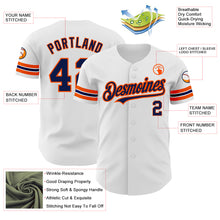 Load image into Gallery viewer, Custom White Navy-Orange Authentic Baseball Jersey
