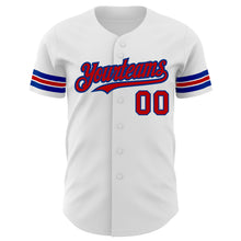 Laden Sie das Bild in den Galerie-Viewer, Custom White Red-Royal Authentic Baseball Jersey