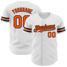 Load image into Gallery viewer, Custom White Orange-Black Authentic Baseball Jersey