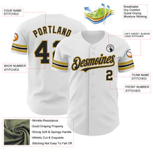 Load image into Gallery viewer, Custom White Black-Old Gold Authentic Baseball Jersey