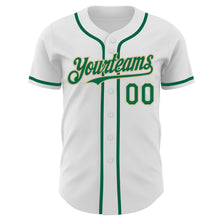 Charger l'image dans la galerie, Custom White Kelly Green-Vegas Gold Authentic Baseball Jersey