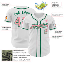 Load image into Gallery viewer, Custom White Medium Pink-Kelly Green Authentic Baseball Jersey