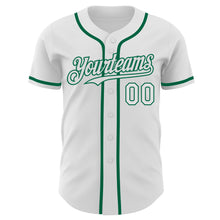 Charger l'image dans la galerie, Custom White Kelly Green Authentic Baseball Jersey