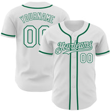 Charger l'image dans la galerie, Custom White Kelly Green Authentic Baseball Jersey