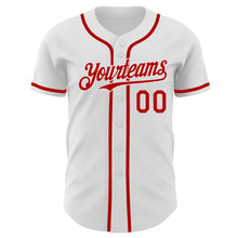 Laden Sie das Bild in den Galerie-Viewer, Custom White Red Authentic Baseball Jersey