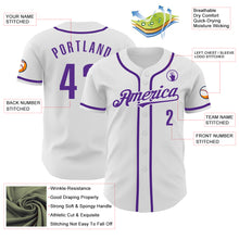 Charger l'image dans la galerie, Custom White Purple Authentic Baseball Jersey