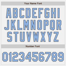 Laden Sie das Bild in den Galerie-Viewer, Custom White Light Blue Pinstripe Steel Gray Authentic Baseball Jersey