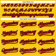 Load image into Gallery viewer, Custom Yellow Red-Black Authentic Baseball Jersey