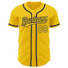 Загрузить изображение в средство просмотра галереи, Custom Yellow Navy Authentic Baseball Jersey