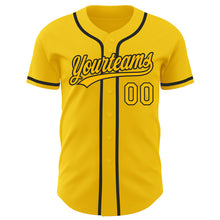 Load image into Gallery viewer, Custom Yellow Gold-Black Authentic Baseball Jersey
