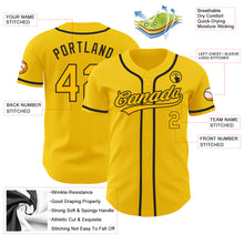 Load image into Gallery viewer, Custom Yellow Gold-Black Authentic Baseball Jersey