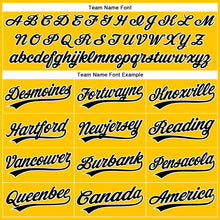Load image into Gallery viewer, Custom Yellow Black-White Authentic Baseball Jersey