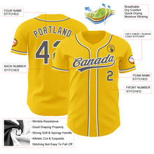 Laden Sie das Bild in den Galerie-Viewer, Custom Yellow Steel Gray-White Authentic Baseball Jersey