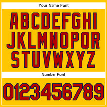 Загрузить изображение в средство просмотра галереи, Custom Yellow Navy Pinstripe Red Authentic Baseball Jersey