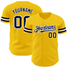 Charger l'image dans la galerie, Custom Yellow Navy-White Authentic Baseball Jersey