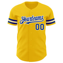 Load image into Gallery viewer, Custom Yellow Royal-White Authentic Baseball Jersey
