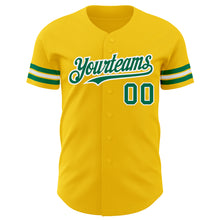 Charger l'image dans la galerie, Custom Yellow Kelly Green-White Authentic Baseball Jersey