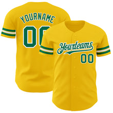 Charger l'image dans la galerie, Custom Yellow Kelly Green-White Authentic Baseball Jersey