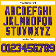 Load image into Gallery viewer, Custom Yellow Purple-Black Authentic Baseball Jersey