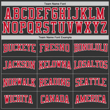 Laden Sie das Bild in den Galerie-Viewer, Custom Stitched Anthracite Red-White Sports Pullover Sweatshirt Hoodie