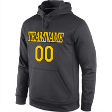 Laden Sie das Bild in den Galerie-Viewer, Custom Stitched Anthracite Gold-Black Sports Pullover Sweatshirt Hoodie