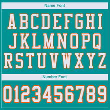 Load image into Gallery viewer, Custom Aqua White-Orange Mesh Authentic Football Jersey